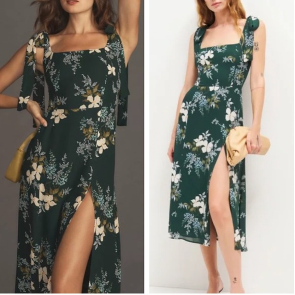 Reformation Dresses & Skirts - BEST Reformation Twilight Midi Dress - Portia Green Floral Wedding Cocktail Part